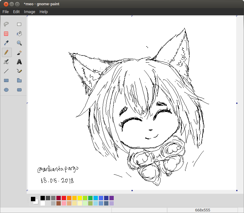 Menggambar di GNOME Paint 0.4.0