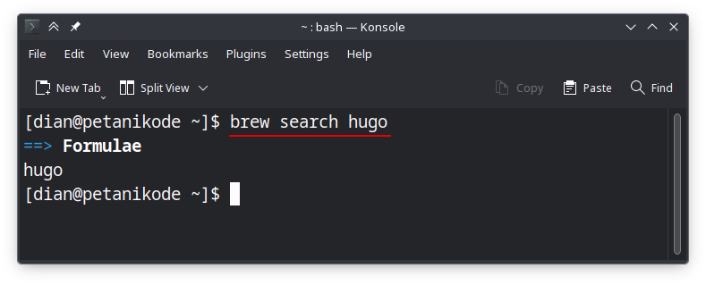 Output brew search