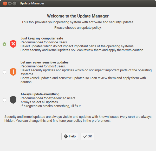 Upgrade Manager Linux Mint