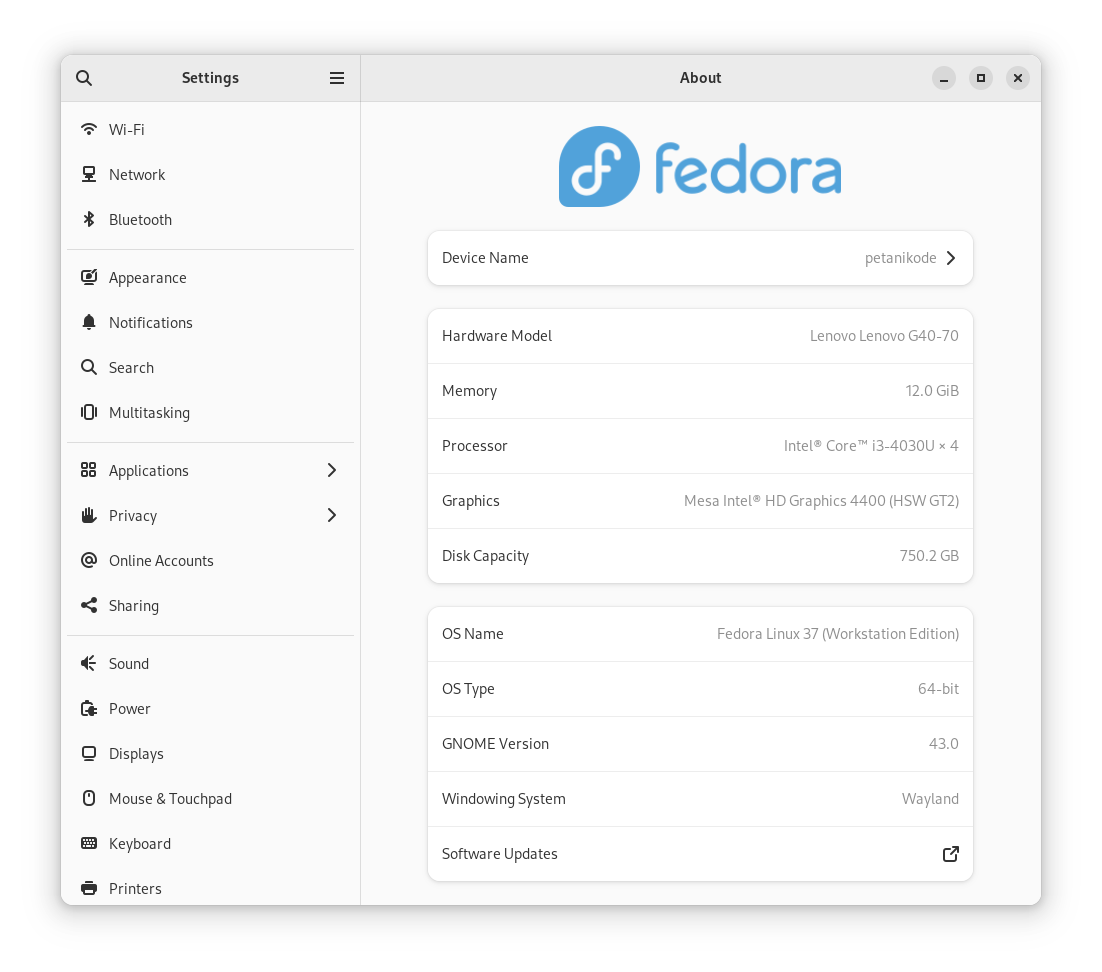 info fedora